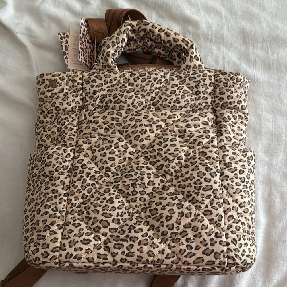 Leopard Print Diaper Backpack Tote